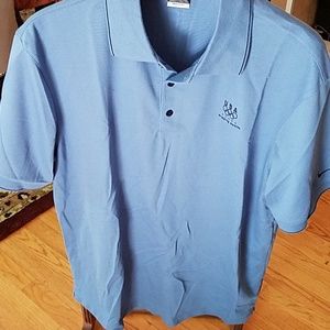 Nike XL FitDry Golf Shirt Polo Light Blue Olympics